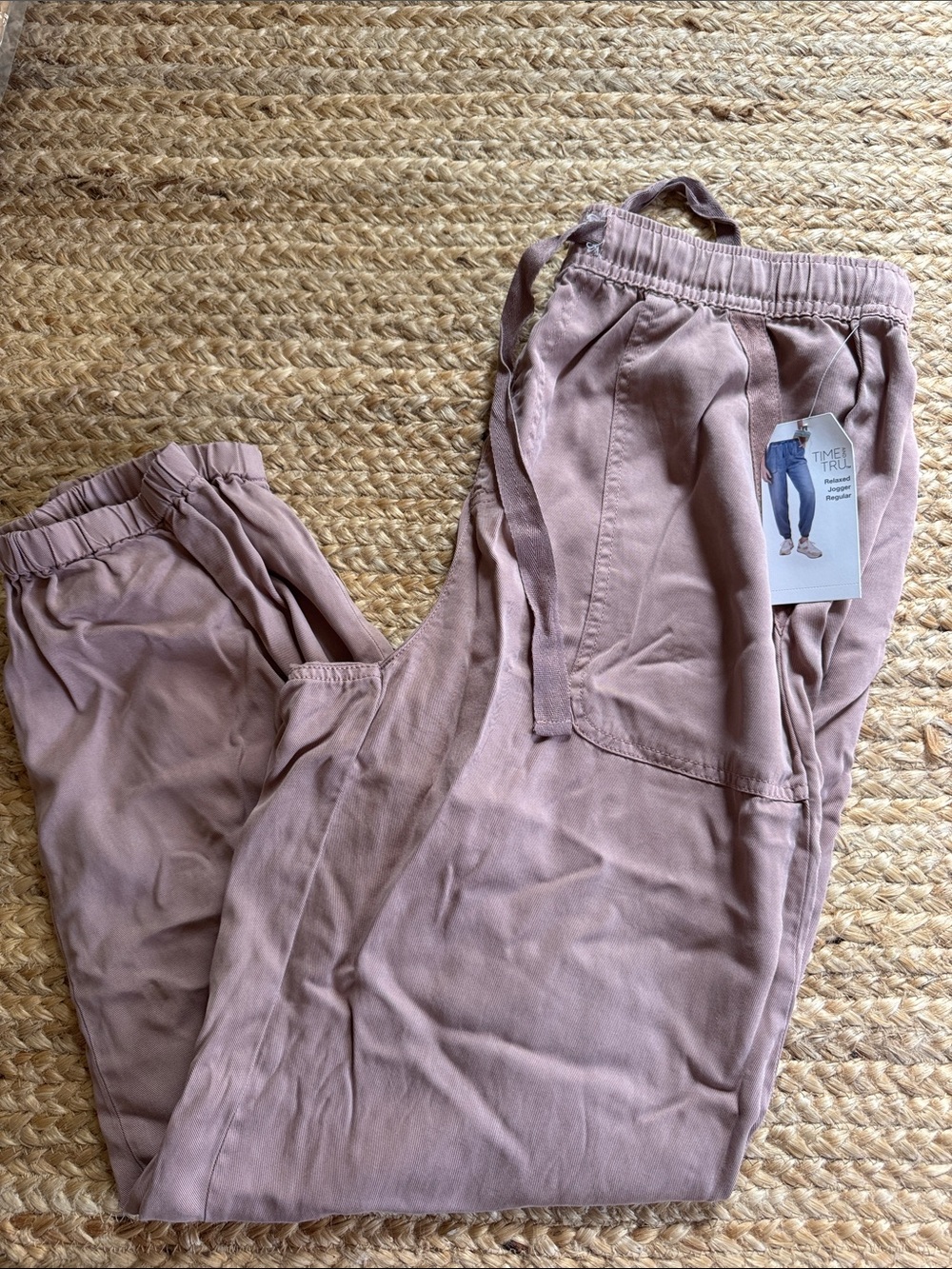 Time and Tru Mauve Drawstring Jogger Pants Size M